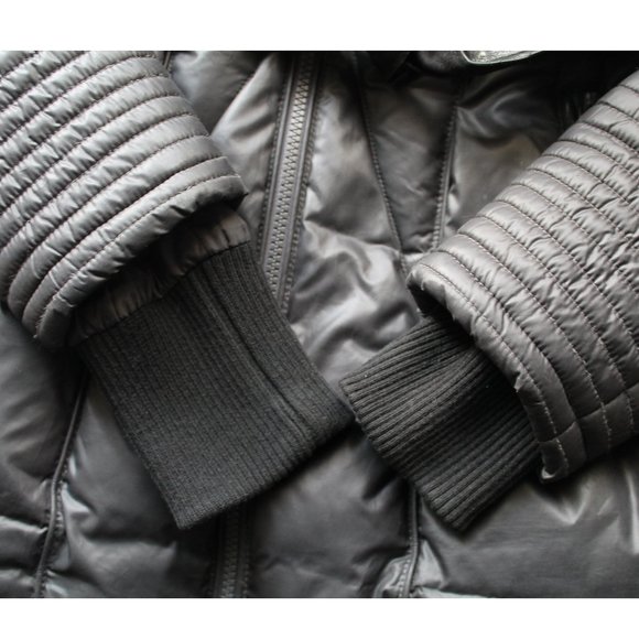 Rudsak Sophie Down Coat with Leather Belt / Small / Grey Black Down - Picture 10 of 16